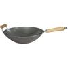 Dexam Padella professionale Wok in acciaio al carbonio, 34 cm