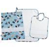 Filet - Set Asilo 3 Pezzi Fantasia Polizia con Tela Aida da Ricamare, Composto da Sacchetto, Asciugamano e Bavaglino in Spugna Bianca, 100% Cotone, Made in Italy