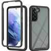 WEIOU Cover per Samsung Galaxy S22 Plus / S22+ 5G, Rugged Custodia Antiurto Trasparente PC Soft TPU Case Bumper. Nero