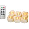 Erosway Candele elettriche, realistiche sfarfallanti a batteria, 200 ore di utilizzo non stop con timer a 2/4/6/8 ore e telecomando a 10 tasti