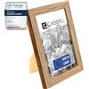 CABBEL Cornice DIN A5-15x21 cm, Rovere, robusta cornice in legno MDF, plexiglass infrangibile, da appendere e da appoggio,