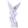 QIANLING Statua bianca di San Michele Arcangelo da 31,5 cm, Statua religiosa di San Michele, Statuetta in resina di San Michele Arcangelo vittorioso su Satana, Adatta per la raccolta o l'arredamento