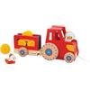 Janod - Trattore da Trainare - Giocattolo Multisensoriale - 1 Trattore per Bambini + 6 Accessori - Ruote silenziose - Sviluppa Le Abilità Motorie - Giocattolo in Legno FSC - dai 12 Mesi, J03317