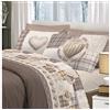BIANCHERIAWEB SONNI CALDI E PROFONDI CON BIANCHERIAWEB Completo Lenzuola Linea Pensieri Delicati in 100% Cotone Disegno Love Mountain Matrimoniale Beige