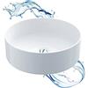 Starbath Plus - Lavabo in ceramica - Forma rotonda - Bianco lucido - Dimensioni 35 x 35 x 12 cm - Ideale per piani d'appoggio in bagno e mobili da toilette