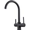 KEOKBON Rubinetto a 3 vie, KEOKBON Rubinetto da cucina a 3 vie, Miscelatore da cucina 3 in 1 per filtro dell'acqua, Rubinetto a tre vie, Rubinetto per acqua potabile con 2 leve, Rubinetto per lavello da