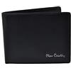 Pierre Cardin Portafoglio uomo nero in pelle con portamonete e patta A5524