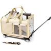 BEAUTYMONKEY.K Trasportino Doppio per 2 Gatti con Ruote- 2 Scomparti Indipendenti Trasportino Trolley per Due Gatti,Rete Antigraffio & Traspirante,Ideale per Visite Veterinarie,Trasferte e Passeggiate