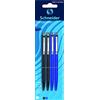 Schneider - Penna a sfera K 15, meccanica, M, confezione da 4, 2 nere e 2 blu
