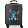 Disney Valigia per bambini rigida Chiusura a combinazione Laterale 4 ruote Bagagli a Mano è realizzato in ABS, un materiale rigido e leggero., Stitch carino, Valigia cabina