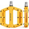 GEWAGE Pedali per bici, pedali MTB in fibra di nylon con catarifrangenti, 9/16 antiscivolo, pedali a piattaforma leggeri con 3 cuscinetti - per bici da corsa, MTB, e-bike (Giallo)