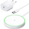 AMSKY Magnetico Caricatore Wireless per iPhone, 15W Rapida Ricarica Wireless per iPhone, Caricabatterie Wireless Charger Compatibile Con Magsafe Apple Airpods, Caricatore per Magsafe, Alimentatore 20W