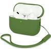 AOTUAO Compatibile con AirPods PRO 2 Custodia Case Cover, Case Protettiva Antiurto Antiscivolo in Silicone per AirPods PRO 2 Seconda Generazione 2022 Custodia con Silicone Lanyard, Grass Green