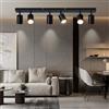 Dehobo Lampada Faretti da Soffitto Orientabili, GU10 Faretti LED da Soffitto Nero, Moderna Plafoniera LED Faretti 6 Luce, Faretto da Parete Interno per Barra, Cameretta, Cucina, Senza Lampadina