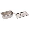 LACOR 66410Z Vaschetta in Acciaio Inox, 265 X 162 X 100 Cm & Coperchio per Contenitore GN in Acciaio Inox, Inossidabile, Argento, 26,5X16,2X3Cm