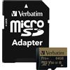 Verbatim Pro+ Flash Scheda 44034 PRO+ Micro SDXC Class 10 UHS-I U3, Nero