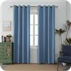 GIRASOLE HOME Coppia Tende Barbados Termiche 100% Oscuranti 2 Pannelli da 140x280cm con Occhielli, Denim