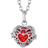 Morella Catenina donna acciaio inox 70 cm con ciondolo a cuore e sfera rossa Ø 16 mm in sacchetto di velluto