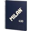 MILAN® Quaderno A4 con copertina rigida, carta a righe, 80 fogli, serie 1918, blu