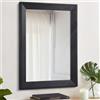 AAZZKANG Specchio Nero Rettangolare con Cornice in Legno - Decorativo da Parete per Camera da Letto, Bagno, Soggiorno