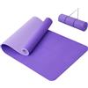 Good Nite Tappetino da yoga per esercizi e fitness, 10 mm, extra spesso, antiscivolo, per sport, pilates, palestra, pavimento con cinghia per il trasporto, 183 x 61 x 1 cm (viola scuro/viola chiaro)