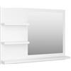 VIDAXL Specchio da bagno dal design semplice con ripiani vari colori disponibili colore : Bianco