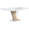 Tavolo da pranzo allungabile Masiv - 120 - 160 x 80 x 75 cm - Bianco lucido/Sonoma
