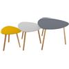 ATMOSPHERA Tavolini mileo giallo grigio bianco l34 46 60cm - set di 3 tavolini da caffè break mileo, mdf, rovere, dimensioni s: 34 x l. 34 x h. 35 cm m: l. 47 x