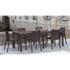 DMORA Tavolo da esterno Dmanz, Tavolo rettangolare allungabile da pranzo, Tavolo da giardino estensibile effetto rattan, 100% Made in Italy, 150x90h72 cm,