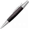 Faber-Castell 148383 Penna a sfera e-motion chrome, legno di pero nero
