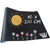 Calaisco Adesivo da parete in ardesia | Carta da parati adesiva 200 x 45 cm | 5 gessetti colorati cancellabili gratuiti | Adesivo decorativo