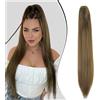Dcbaboo Posticci per Capelli Coda di Cavallo Extension Capelli Lisci Lunghi Coda Capelli Extension con Pinza 50cm Coda Finta per Capelli Sintetici Dritti Naturali Ponytail, Marrone dorato