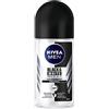 NIVEA MEN Invisible for Black & White Deo Roll-On in confezione da 6 (6 x 50 ml), rullo antitraspirante per evitare macchie di deodorante sui vestiti, deodorante con protezione 48 ore
