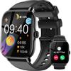 LLKBOHA Smartwatch Uomo - 1,85" Schermo Tattile Orologio Smart Watch Chiamate Bluetooth,111+ Sportiva, con cardiofrequenzimetro/Ossigeno nel Sangue/contapassi/monitoraggio del Sonno per Android iOS