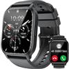 LLKBOHA Smartwatch Uomo Donna - 1,85'' Schermo Tattile Orologio Smart Watch Chiamate Bluetooth, Con cardiofrequenzimetro da polso/ossigeno nel sangue/contapassi/monitoraggio del sonno per Android iPhone