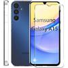 Rojeuinn Cover per Samsung Galaxy A15 custodie+1 Pezzi Vetro Temperato,Ultra Sottile Antiurto Anti-Graffio TPU Flessibile Case-Trasparente