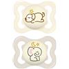MAM Succhietto Supreme Notte 2-6 mesi (2 pezzi) colore casuale - Ciuccio per neonati fosforescente in silicone - tettarella per bambini ideale per un buon sviluppo orale