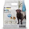 Croci Dog Nappy - Fascia Assorbente per cani maschi, taglia XL - Ø 60-85 cm, Mutanda pannolino igienico pipi cane, Antiodore, Usa e getta, Chiusura adesiva regolabile, 12 pz