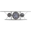 DKD Home Decor Orologio da parete vetro ferro aereo legno MDF grigio scuro (120 x 21 x 33,5 cm)