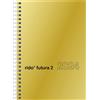 rido/idé ridoidé Agenda settimanale modello futura 2 2024 Agenda Piccola Planner Settimanale Scrivania 2 pagine = 1 settimana formato foglio 14,8 x 20,8 cm, oro