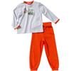 Sanetta 220794 - Pigiama a due pezzi lungo a righe, bambino, Arancione (Orange (10)), 86