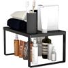 YunNasi Scaffale da Appoggio Impilabile in Metallo Compartimenti per Mobili Portaspezie, Piatti organizer, Mensola da Bagno (1 Pezzo, M:30x20x15 cm)