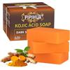 PIPIHUA Sapone all'acido Kojico per l'iperpigmentazione Barrette di Sapone per l'acne con Collagene, Curcuma, Collagene, Acido ialuronico (3×100 g)