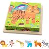 TK99SW Puzzle di Legno, Puzzle Cubi Legno Bambini,Puzzle con Animali 3D Giocattolo Educativi Montessori per Bambini 3 4 5 Anni, Regalo di Compleanno per Ragazzi e Ragazze, 16 x 16cm