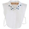 LoudSung False Hallar - Camicia a mezza camicia rimovibile, colletto finto elegante, con pietre stressanti per donne e ragazze, Cristalli colorati bianchi, 22