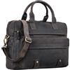 STILORD Leander Borsa Lavoro e PC 15.6 in Pelle uomo e donna a tracolla Vintage Borsa portadocumenti a mano grande per ufficio Ventiquattrore in vero cuoio Colore:marrone scuro