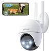 ieGeek 5MP Telecamera Wi-Fi Esterno con WiFi 2,4/5 GHz, 360°PTZ Videocamera Sorveglianza WiFi Visione Notturna a Colori 15m,Rilevamento Umano PIR e Allarme Sonoro e Luminoso