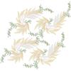 GORGECRAFT 4 Toppa Ricamata Termoadesiva con Foglie Stile 2 Champagne Giallo Grande Toppa Ricamata Foglia di Vite da Cucire Foglia Ricamo Applique per Indumenti Tende Cuscini Coperte Vestiti