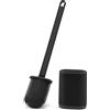 Feelhap Scopino WC Silicone,Spazzola WC Bagno con Supporto ad Asciugatura Rapida,Scopino per WC in Silicone Morbido Spazzolone Bagno WC,Spazzola da Toilette a Parete per Bagno,Nero