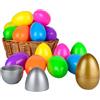AniSqui Set di 35 Uova plastica da riempire, 8.2cm Uova in plastica in Colori Assortiti per riempire Caramelle e Giocattoli, Uova di Pasqua di plastica vuote